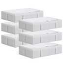 TYEERS Under Bed Storage Containers, Durable Fabric, Washable, Collapsible, Under Bed Storage Bins for Clothes, Blankets, Sheets, Shoes, 27.5x16.5x7 Inches, 6-Pack, White