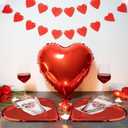 Zuazaor 60 Pieces 10.1 Inches Red Heart Shaped Paper Plates Disposable Girls Party Plate Pentagram Dinnerware Plates for Valentine Day Wedding Birthday and Christmas Party Supplies(red heart), large