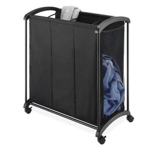 Whitmor 3 Section Laundry Hamper (Black) Whitmor 3 Section Laundry Hamper (Black)