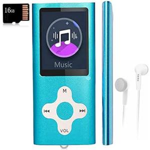Mp3 Player,Music Player with a 164 GB Memory Card Portable Digital Music Player/Video/Voice Record/FM Radio/E-Book Reader/Photo Viewer/1.8 LCD (Sky Blue)
