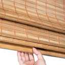 CHICOLOGY Bamboo Roman Shade, Cordless Light Filtering Woven Wood Window Treatment for Living Room, Dining Room, Kitchen & Office, Natural Bamboo Blinds for Boho Coastal Decor, Squirrel, 27"W x 64"H