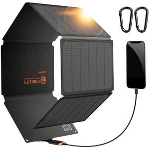 Portable Solar Panel 54W Solar Phone Charger with QC3.0 USB-C Fast Charging OutputFoldable Solar Panel for Camping IP67 Waterproof Solar Charger Power Bank with ETFE Surface Material