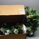 Ling's Moment 41.0" Tall Free-Standing Wedding Aisle Artificial Flowers for Ceremony Decor, 2PCS Emerald & Gold Walkway Fake Floral, Spring Faux Rose Altar Arch Arrangement Decorations Outdoor