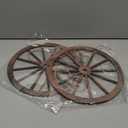 8 PCS Wooden Wagon Wheel Decor with Hemp Rope, 12 Inch Wooden Vintage Rustic Wagon Wheel, Wagon Wheel Wall Decor and Hanging Decorative Wheels for Western Decor, Bedroom, Rodeo Theme Party