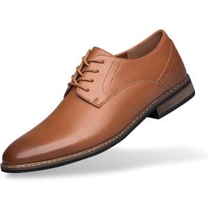 SILENTCARE Men's Oxford Formal Dress Shoes Business Comfortable Classic Lace Up Shoes (11, Brown)