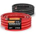 TOPSTRONGGEAR 0 Gauge 25ft Black and 25ft Red Power/Ground Wire True 0 AWG Power Wire-True Spec and Soft Touch Cable