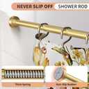 Gold Shower Curtain Rod 34-96 Inches(2.8-8ft) Never Rust Adjustable Shower Rod Spring Tension Non Slip No Drilling Shower Rods for Bathroom Garland Window
