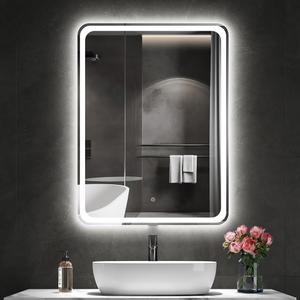 20" x 28" Round led Bathroom Mirror with Lights 3D Backlit Mirror 3 Color Temperatures Anti-Fog Adjustable Brightness Memory Function ETL Listed IP44 Waterproof
