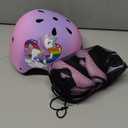 Toddler Kids Bike Helmet Set for Boys Girls Color Gradient Adjustable Skateboard Helmet Protective Gear Set Knee Elbow Wrist Pads for Bike, Roller, Scooter, Cycling, Balance and More Sports (Small: 20.1"-21.2", Pink-Purple-Pink)