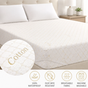 100% Organic Cotton Mattress Pad Cover, GOTS Certified Cooling Quilted Fitted Mattress Topper & Protector with Soft Cotton, King