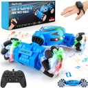 HuToYii Gesture Sensing RC Stunt Car, Cool Toys for Boys Age 6-12, 360 Rotating 4WD Remote Control Cars with Light & Music, 2.4Ghz Transform Drift Car Gifts for Kids Age 7 8 9 10 11 yr (Blue)