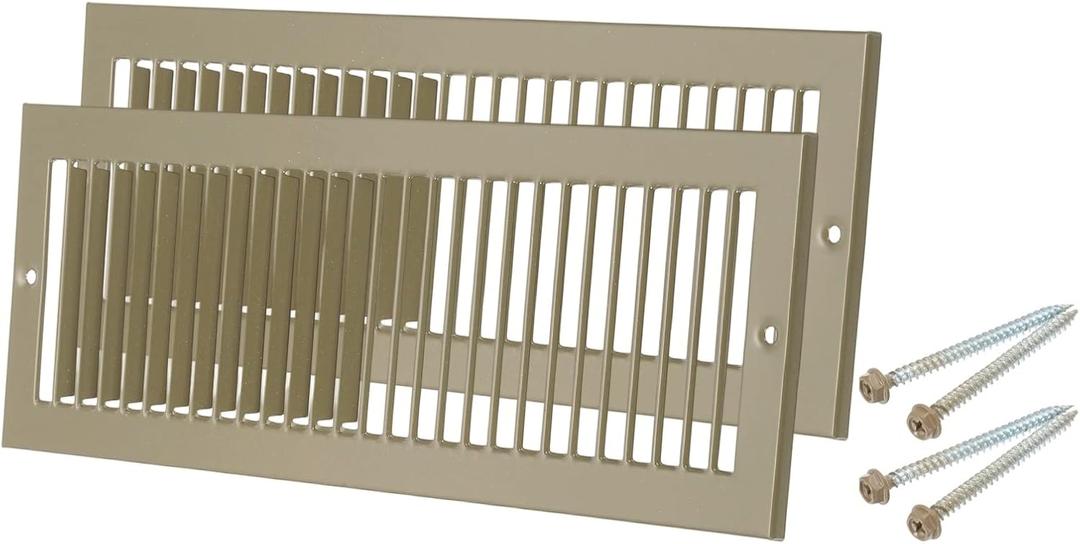 PATIKIL 4" x 14" Duct Opening Vent Cover, Toe Kick Vent Cover HVAC Toe Space Register Grille Return Air Grilles for Home Ceiling Wall Floor, Brown-Outer Size: 5.4" x 15.4"