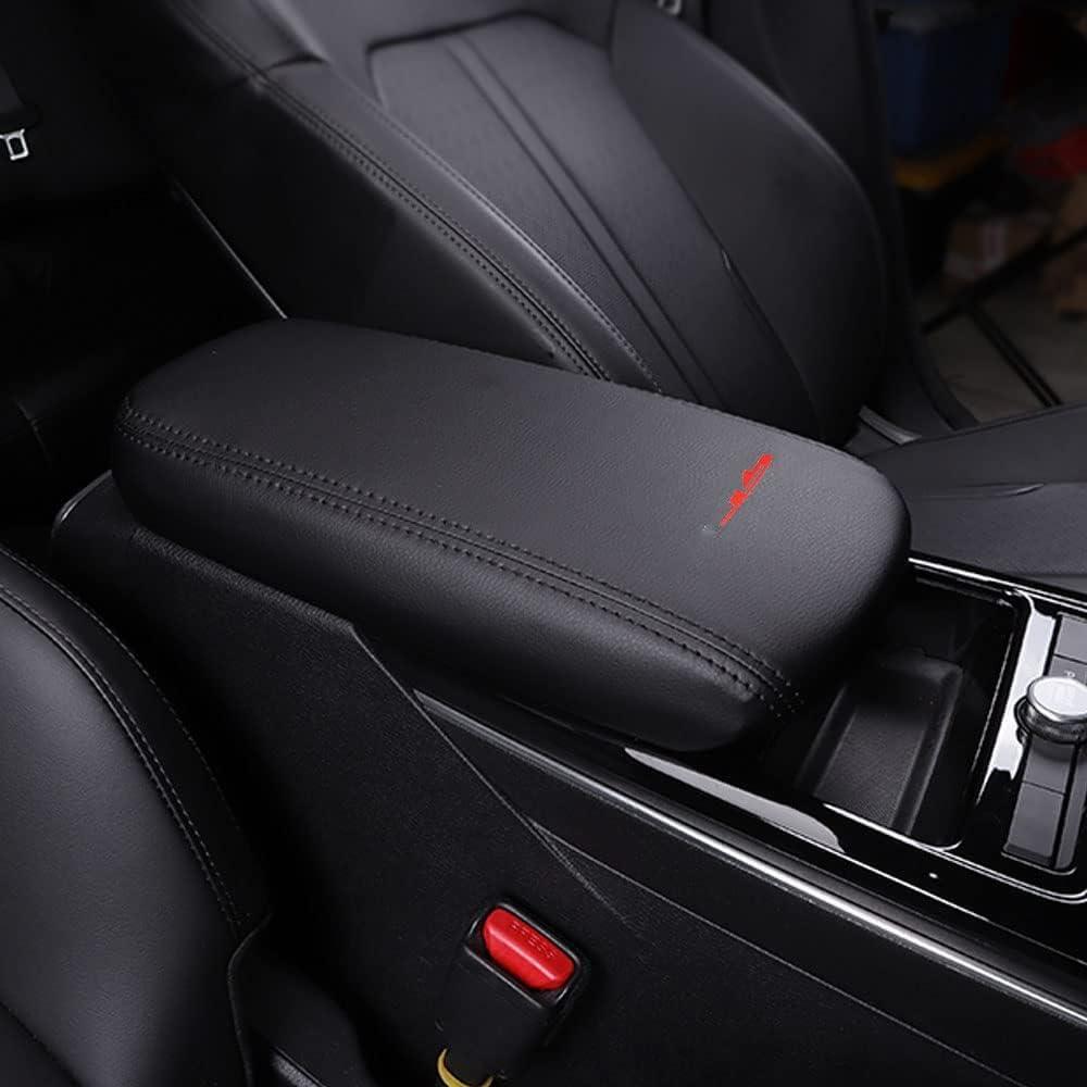 LEXLEY Armrest Box Cover Center Console Pad Waterproof Anti-Scratch Leather Protector Covers For KIA K5 2021 2022 2023 2024 2025 2026-Black Stitches