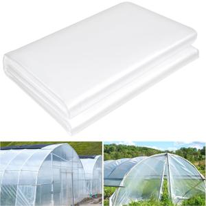 12 x 26 FT Clear Greenhouse Plastic Sheeting, 6 Mil Polyethylene Film Heavy Duty, Water Sun Frost Wind Dust Resistant Winter Hoop House Toughness Plastic Cover for Farming, Gardening, Agriculture, DIY