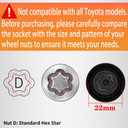 D-Wheel Locking Nut Key Compatible with Toyota Models, Lexus, Tacoma, Wheel Lock Nut Socket Adapter, Anti-Theft Lug Removal Tool, Socket Remover Repair Tool