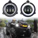 LED Low Beam Headlights with Halo Ring DRL Compatible with 2012-2022 Can Am Outlander 500 650 800 850 1000 XMR STD XT XT-P Accessories Head Lamp Replacement for 710006177 (2PCS)