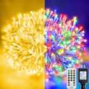 66FT 200 LED Christmas Tree Lights, Bright Warm White to Multicolor Outdoor Christmas String Lights for House, Fairy Lights with 11 Modes, Waterproof & Durable Indoor Outdoor Decor