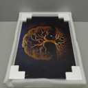 Biometric Gun Safe for Handgun, Pistol Safe with Fingerprint & KEY Access, Tree of Life Tempered Glass Hidden Gun Storage with Decor Function For Wall-Mounted