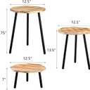 Frcctre 3 Pack Indoor Plant Stand, Wooden Mid Century Plant Stand Tall Plant Table Plant Holder Plant Riser for Flower Pots, Modern Home Decor Octagonal Shape Small Side End Table