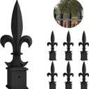 15Pcs Metal Fence Finials Fits 1" Square Post- Aluminium Alloy Trident Spear Black Fence Topper Caps Spear Tips Post Caps for Yard Garden Lawn Iron Picket Fence Spire Decoration
