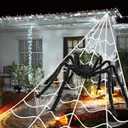 200" Halloween Spider Web + 59" Giant Spider + 20 baby spiders Decorations Fake Spiders with Triangular Huge Spiders Web for Indoor Outdoor Halloween Decorations Yard Home Parties Haunted House Dcor