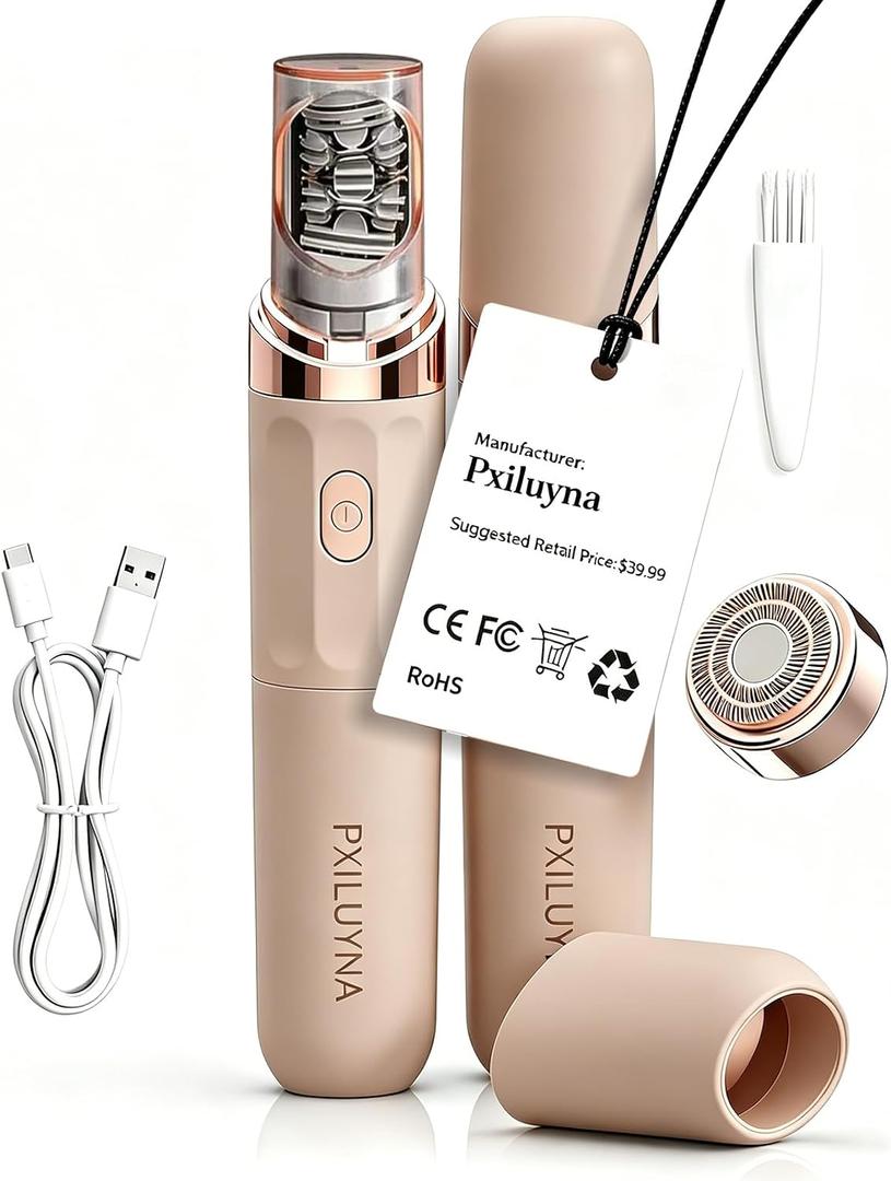 Epilator,Pro 3.0 Women Face Epilator Hair Remover Pluxyepil Lady Depiladora | 2-in-1 Gentle Root Removal for Coarse & Fine Hair Smooth Rechargeable Electric Shaver for Face Bikini (Rose Gold)
