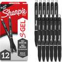 Sharpie S-Gel Drawing Pens Writing Ink For Journaling Coloring Bold Point (1.0Mm) Black Ink 12 Count