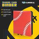 Baseball Card Binder, 9 Pocket Sports card binder, 720 Double Sided Pocket Zipper Album, Baseball cards Zipper Display Holder, Expandable, Compatible with Gaming Cards, Yugioh, MTG and Other TCG