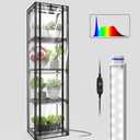 Indoor Greenhouse with Grow Light, Mini Greenhouse with 4 Pack 36W Grow Lights for Indoor Plant, Seed Start, Seedling, Seed Trays, 11.8" W x 15.7" L x 59" H