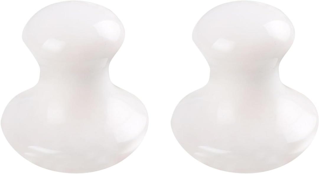 Uonlytech Spa Energy Round Jade Massage Mushroom Head Massager for Trigger Point Therapy Handheld Muscle Scraper Tool to Improve Circulation and Body Compact 3.1 Inch Size