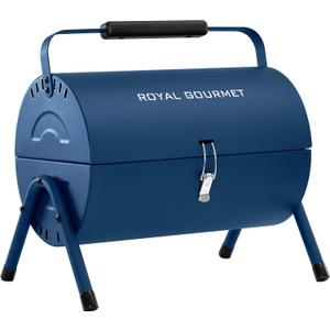 Royal Gourmet CC1015B Portable Charcoal Grill, 147 Sq. In. Cooking Area, with Four Air Vents, Lid Latch Buckle, Lid Handle, for Outdoor Backyard, Patio Parties and Picnics, Blue