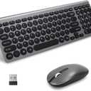 LeadsaiL Wireless Keyboard and Mouse Combo, Wireless USB Mouse and Computer Keyboard Set, Compact and Silent for Windows Laptop, Desktop, PC- Grey (Gray)