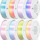 PINBALL Silk Rainbow PLA 3D Printer Filament 1.75mm, Shiny Multicolor Fast Color Changing PLA Filament, 3D Printing Filament Dimensional Accuracy +/- 0.02mm, 8 KG 8 Colors