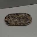 YMXYJM Genuine Real Natural Marble Tray for Bathroom, Luxury Dark Brown Stone Vanity Tray, Decorative Oval Trays for Countertop Storage, Vanity, Dresser, Kitchen, Home Decor, 11.8" x 6", Brown