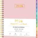 5 x 2026 Appointment Book, 30 Minutes-Hourly, Weekly Monthly Calendar Planner 2026, Jan 2026 - Dec 2026, 6.2'' x 8.4'', 2026 Daily Planner with Tabs Pocket, Flexible Cover, Great for Office, Home, School