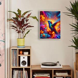 Diamond Painting Kits for Adults Beginners, Skull Butterfly Hummingbird Diamond Art Gift, 5D DIY Full Drill Round Rhinestone Gem Crafts for Halloween Christmas Home Wall Decor 12"x16" (Hummingbird)