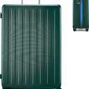 MILADA 28 Inch Expandable Checked Luggage, Large Hard Shell Suitcase with 8 Spinner Wheels & TSA Lock, Lightweight PC Rolling Suitcase for Travel, Blackish Green