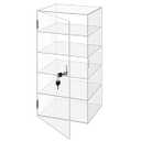 Barydat Acrylic Display Case with Lock Key Countertop Display Case Clear Showcase Display Cabinet Multi Functional Safe Storage Box for Retail Store (Fixed 5 Tier,20 x 9.4 x 9.3 Inch)