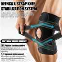 NEENCA Knee Brace for Women & Men, Compression Knee Support with X-Straps Design - ACL, MCL, PCL, Meniscus Tear & Arthritis Pain Relief - Stabilizing Joint with Side Stabilizers & Patella Gel Pads (Black, XXXL)