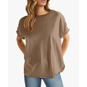 ANRABESS Womens Tops Oversized T Shirts Loose Fit Short Sleeve Crewneck Summer Casual 2025 Trendy Boxy Tee Blouse L