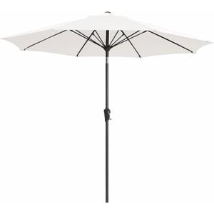 JEAREY 9FT Outdoor Patio Umbrella,Market Table Umbrella with 8 Fiberglass Ribs, Pool Umbrella with Tilt and Crank, UV Protection Lightweight & Wind-Resistant for Lawn, Garden, Deck and Backyard, Cream White