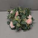 Der Rose 2 Pcs 13FT Artificial Flower Garland, White Rose & Eucalyptus Floral Garland, Faux Flower Vine for Wedding Decor Table Runner Arch & Backdrop Decor