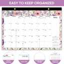 2 x Desk Calendar 2025-2026, 18 Months Calendar Runs until Dec 2026 - Large 17" x 12" Desktop/Wall Monthly Calendar for Home School, or Office - Vintage Floral