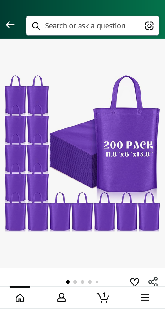 Windyun Reusable Grocery Bags Large Non Woven Shopping Bags with Handle Foldable Portable Tote Carryall Bulk 11.8x6x13.8 Inch