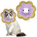EXPAWLORER Cat Cone Collar Soft, Cat E Collar Recovery After Surgery to Stop Licking, Adjustable Waterproof Cute Neck Elizabethan Pet Kitten Puppy Donut Pillow for Cats Puppy Wound Healing, Green Medium