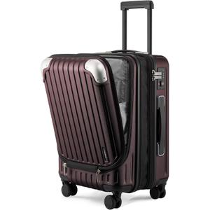 LEVEL8 Grace Large Carry on Luggage, 20 Inch Expandable Hardside Suitcases with wheels, Abs+Pc Harshell Spinner Luggages with Tsa Lock, Red, 20 Inch - EXT