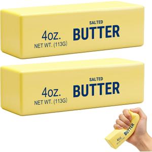 Slow Rising Squishy,Slow Rebound Cute Butter Squeeze Stress Balls, Realistic Butter Stick Soft Squeeze Toys,Stress Relief Sensory Toys (Butter stick-2pcs)