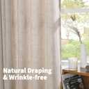 YoungsTex Natural Linen Curtains 45 Inch Long for Kitchen Window - Short Length Semi Sheer Drapes with Bronze Grommet Textured Light Filtering for Bedroom Bathroom, 2 Panels, 42 X 45 Inch