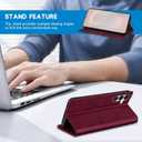 ZZXX for Samsung Galaxy S26 Wallet Case with [RFID Blocking] Card Slot Stand Strong Magnetic PU Leather Flip Fold Protective Phone Case for Samsung Galaxy S26 Case Wallet(Wine Red-6.2 inch)