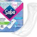SABA Diarios Long Delicate Pantiliners, Unscented, Breathable & Comfortable for Everyday Freshness, 4-Pack of 40 Pads (160 Count)
